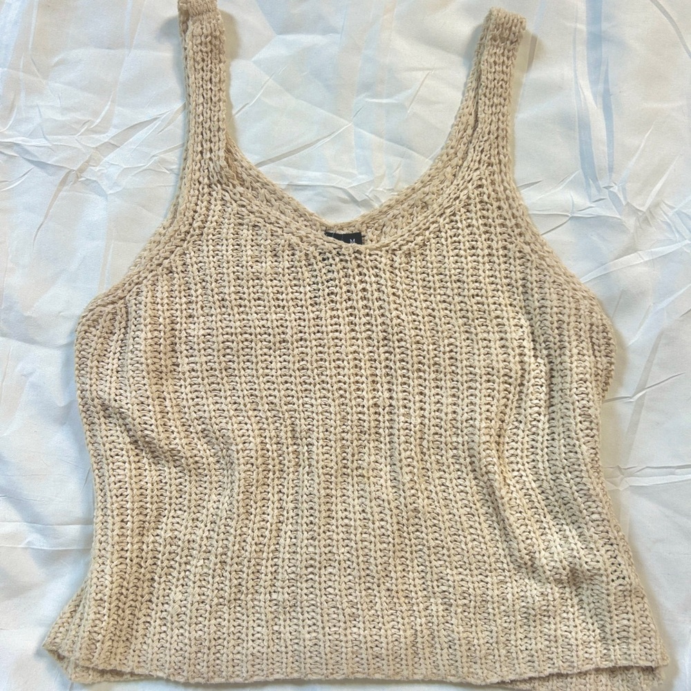 moon & madison Cream Knit Tank Top